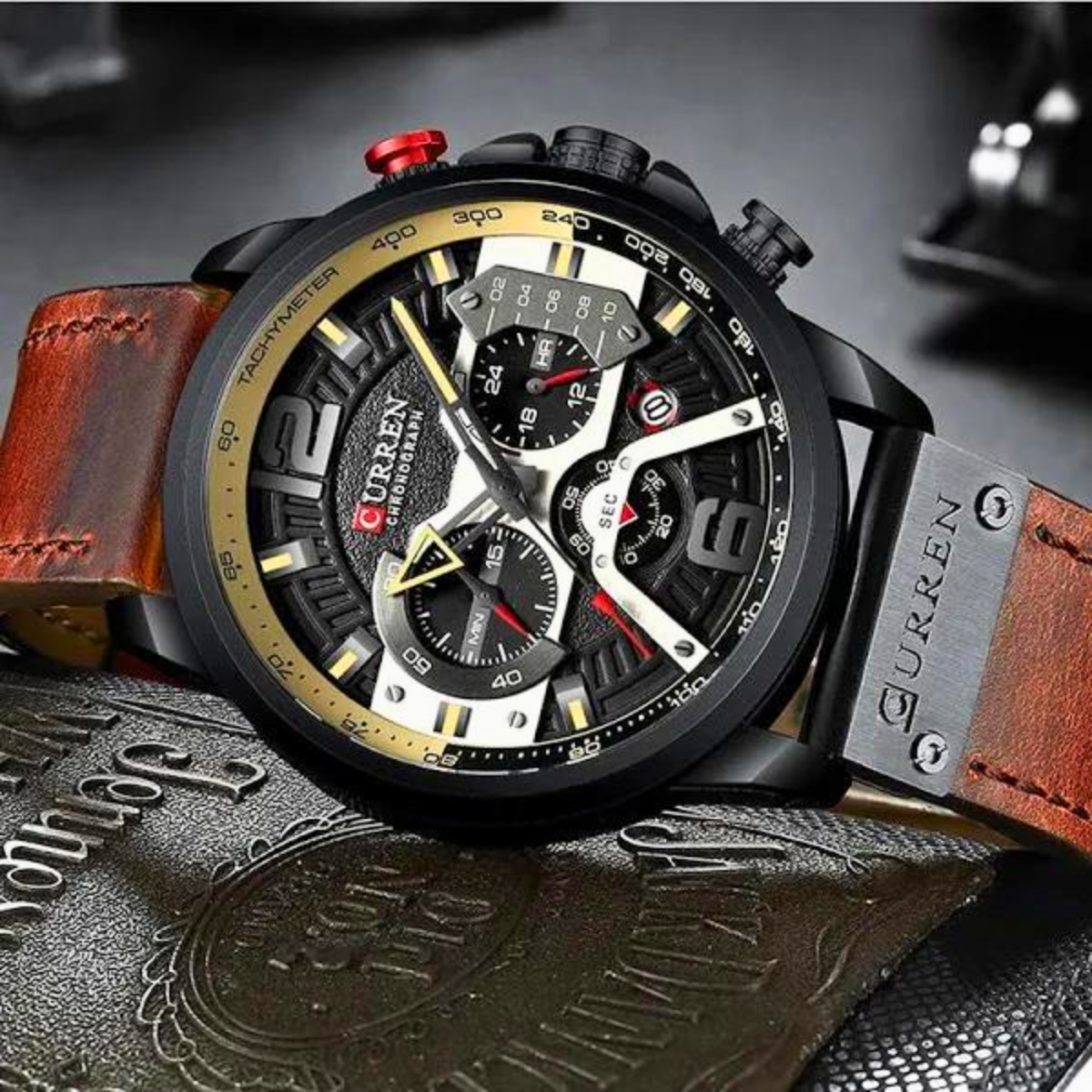 reloj curren hombre original pulso de cuero color cafe Comprar en tienda onlineshoppingcenterg Colombia centro de compras en linea